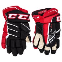 CCM Jetspeed FT370 Junior Hockey Gloves | Nylon in Black/Red/White Size 11in