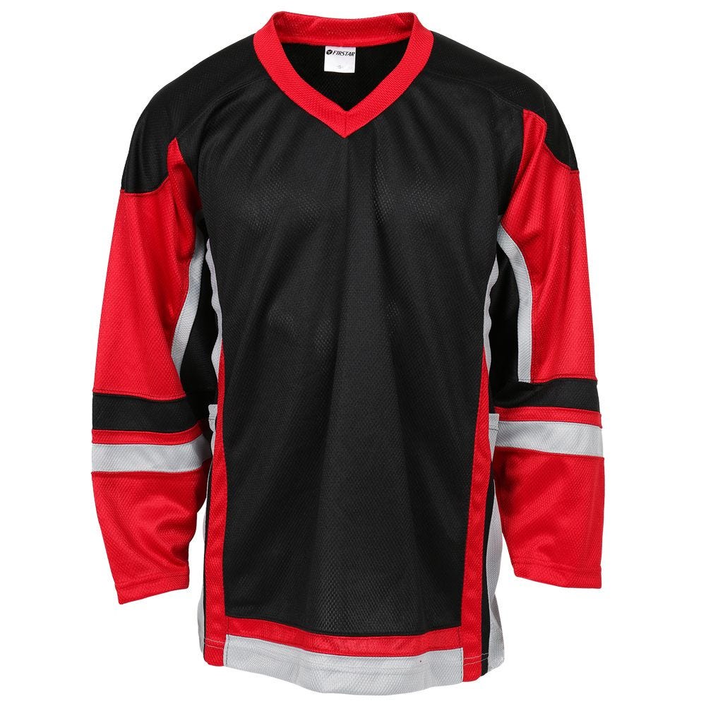 Stadium Adult Hockey Jersey - White/Black/Gray