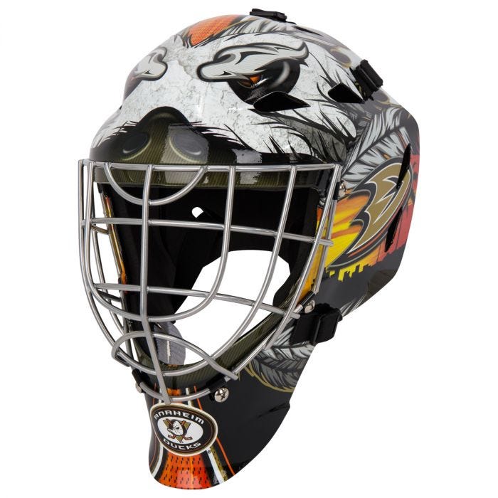 Anaheim ducks goalie mask  Goalie mask, Hockey mask, Hockey goalie