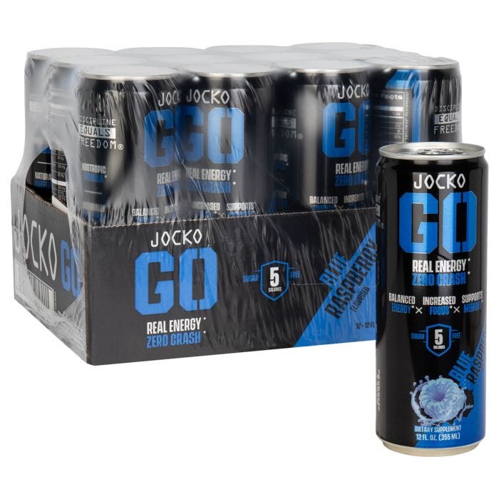 Jocko GO Energy Drink - Blue Raspberry (12 pk)