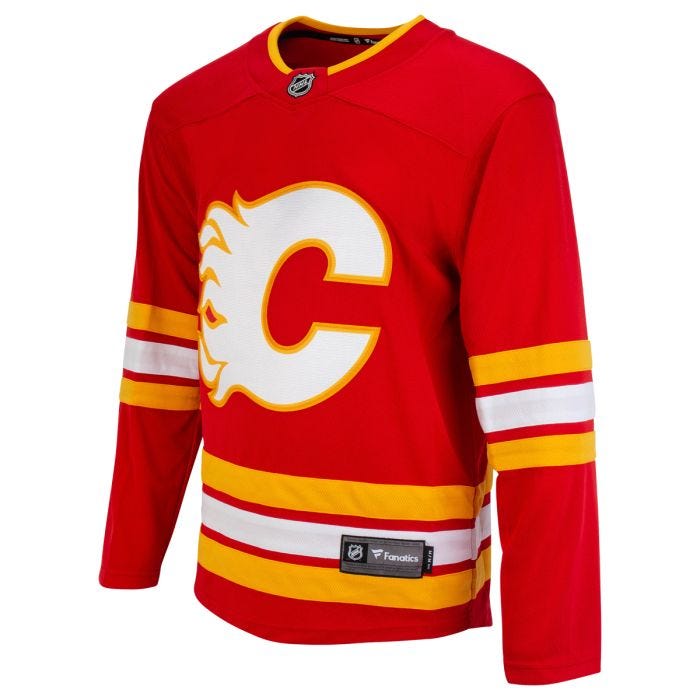 Fanatics Calgary Flames Premier Breakaway Blank Adult Hockey Jersey in Red Size Medium