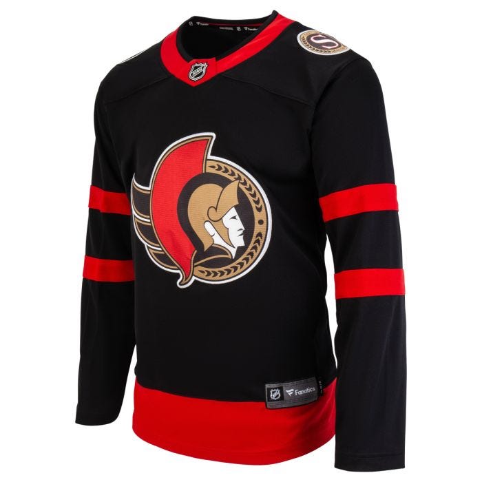 Fanatics Ottawa Senators Premier Breakaway Blank Adult Hockey Jersey in Black/Red Size Medium