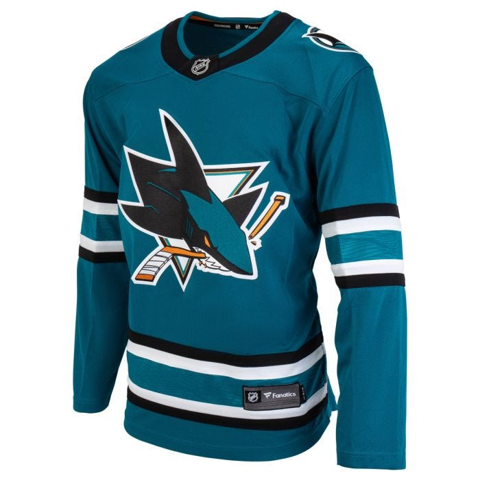 San Jose Sharks Fanatics Premier Breakaway Blank Adult Hockey Jersey