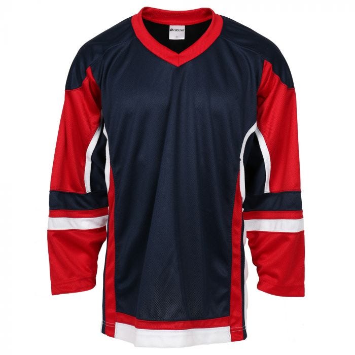 Custom Light Blue White-Red Hockey Jersey Women's Size:S