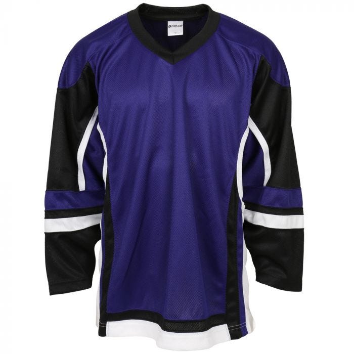 Stadium Adult Hockey Jersey - in Purple/Black/White Size Goal Cut (Intermediate)