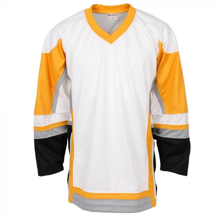 Custom Hockey Jersey Gold White-Brown Hockey Lace Neck Jersey Men's Size:L