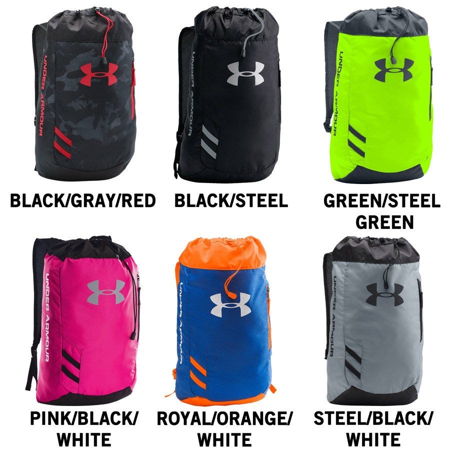 pink and gray under armour backpack