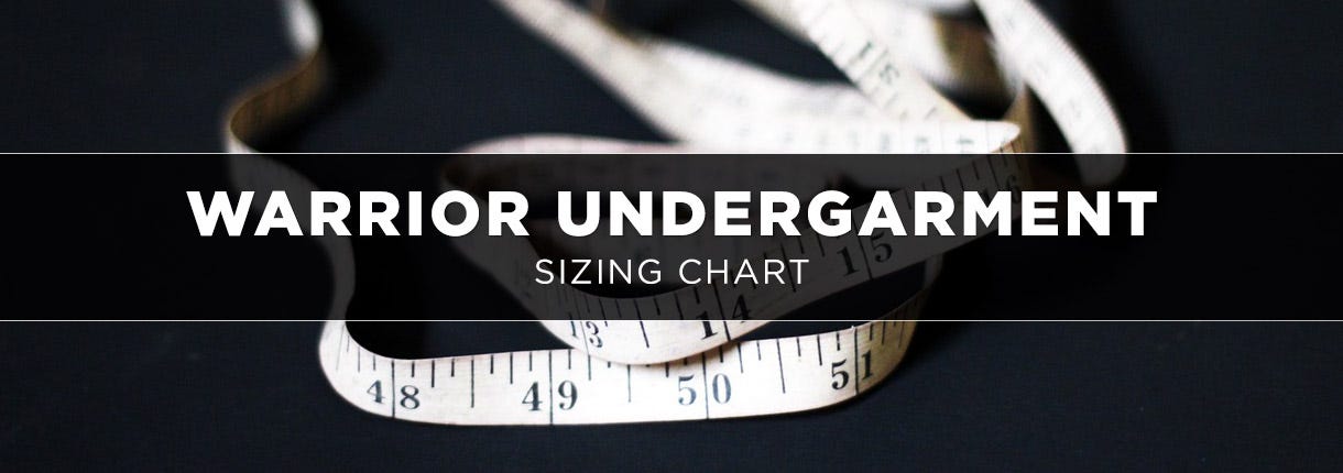 Warrior Jock & Undergarment Sizing Chart